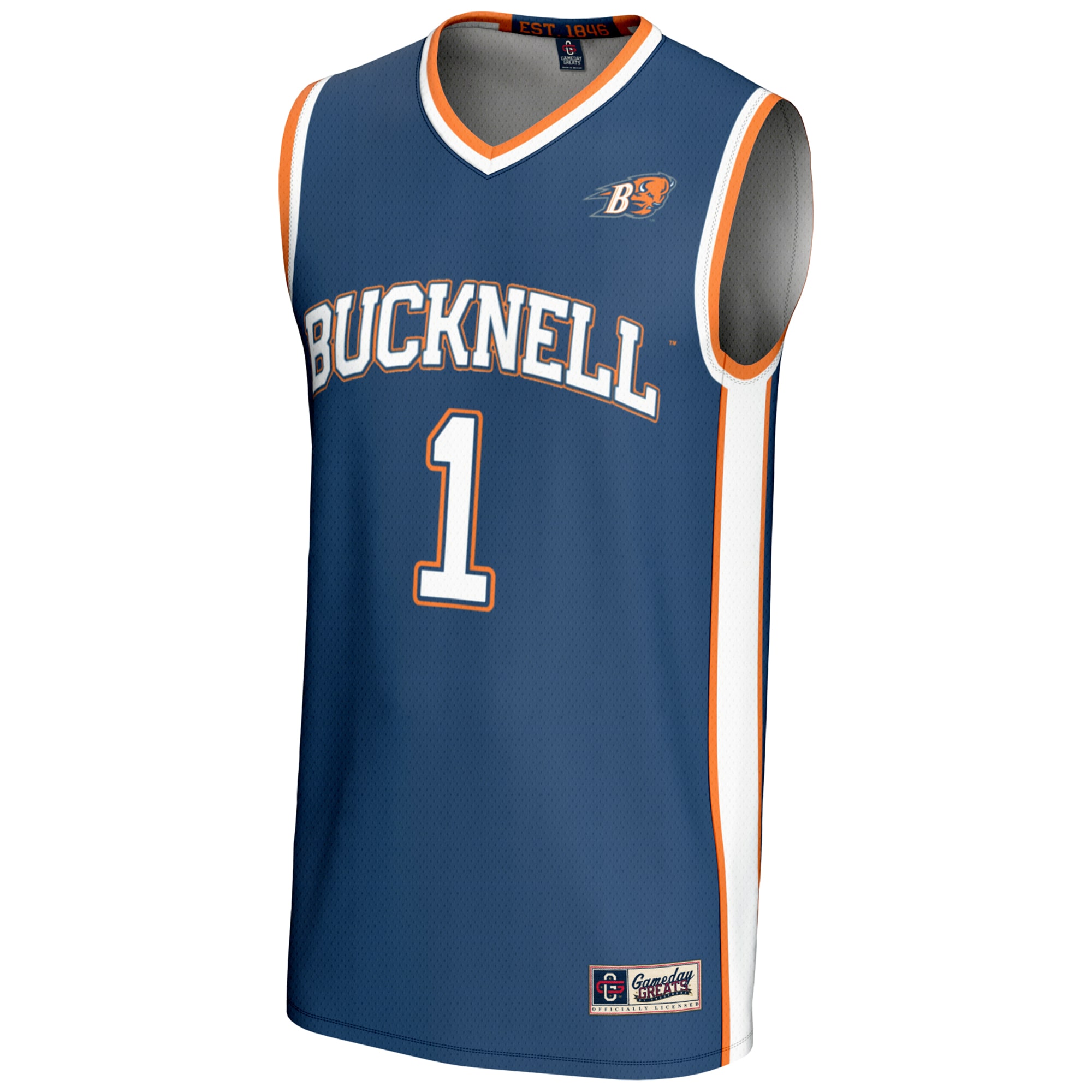 [DDG] Bucknell Bison GameDay Greats Lightweight Basketball Jersey - Navy