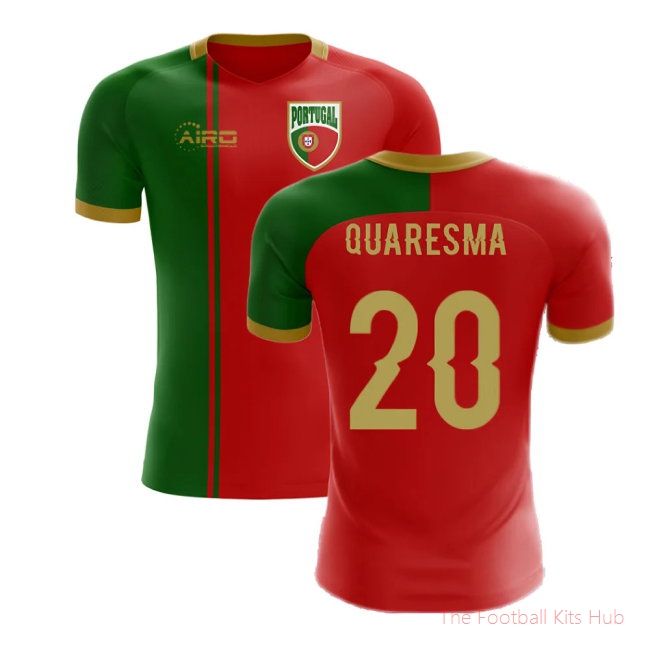 2025-2026 Portugal Flag Home Concept Football Shirt (Quaresma 20) - Kids