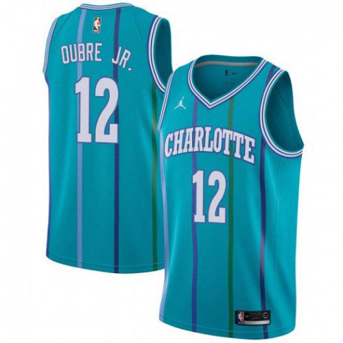 Nike Charlotte Hornets #12 Kelly Oubre Jr. Aqua NBA Jordan Swingman Hardwood Classics Jersey Mens