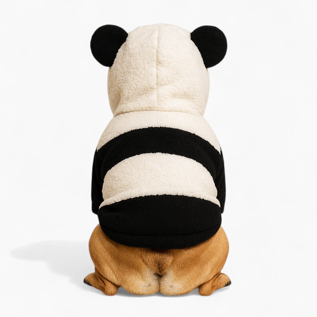 BamBuff Frenchie Panda Costume Hoodie – Halloween Warm Adorable Dog Cosplay Outfit