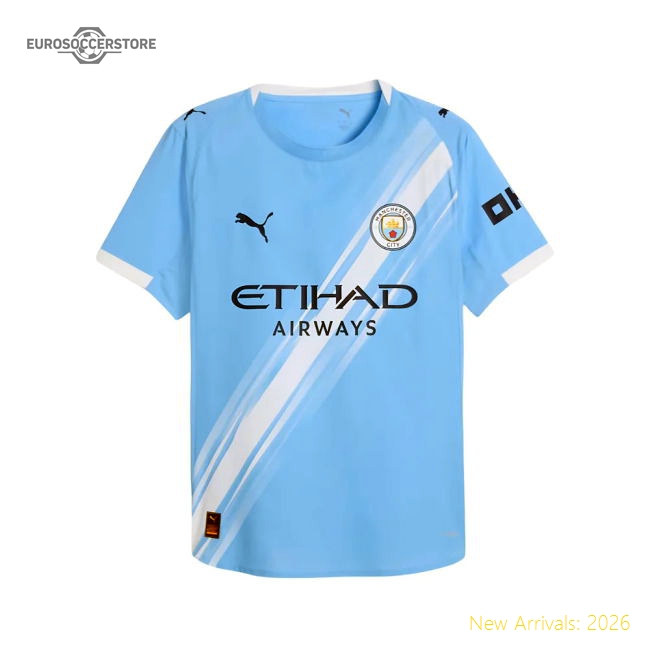 Official 2025-2026 Man City Authentic Home Shirt (akanji 25)