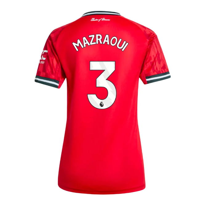 Man Utd Home Football Shirt 2025-20 - Mazraoui 3 M Women S