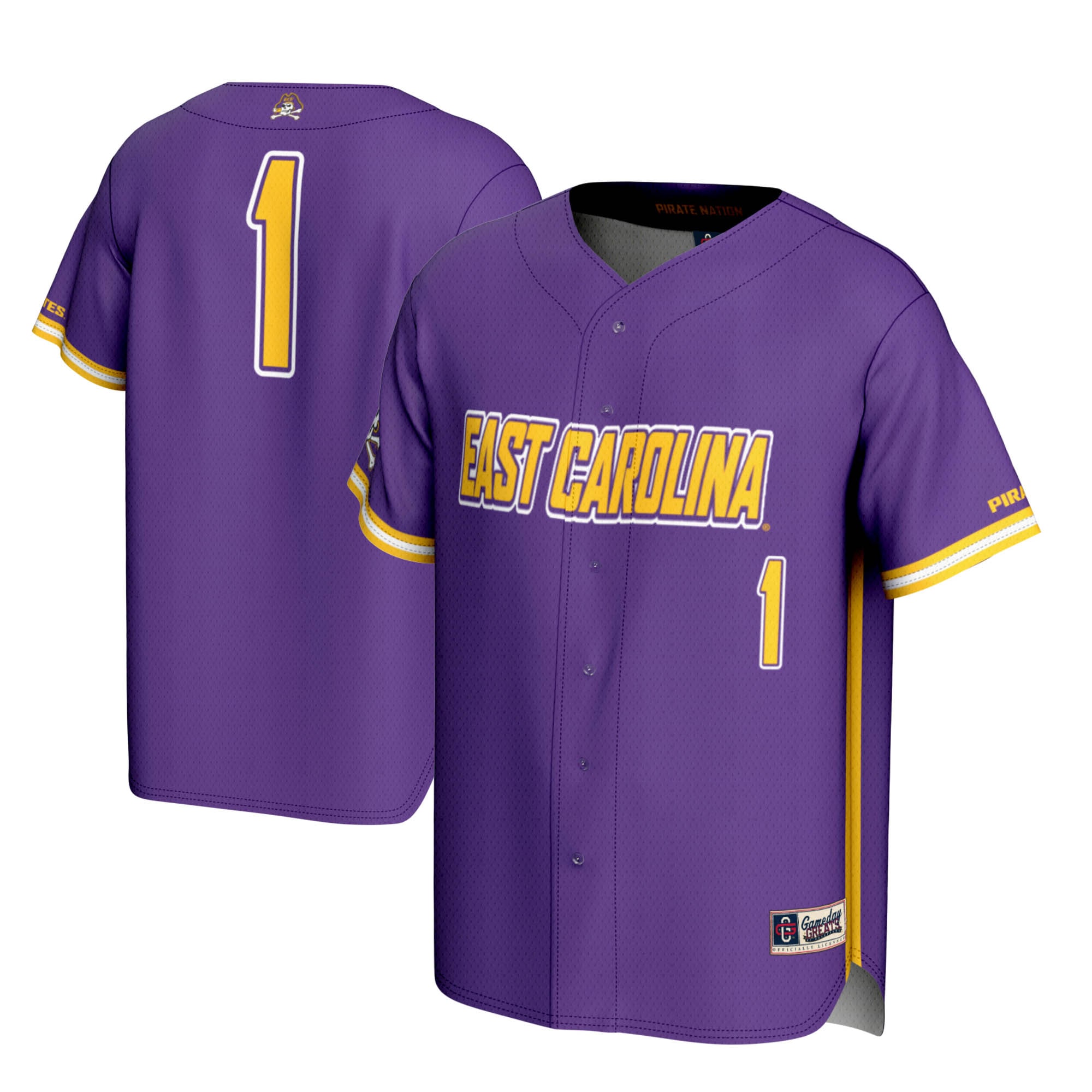 [NJP] Women's ECU Pirates GameDay Greats Lightweight Baseball Jersey - Purple