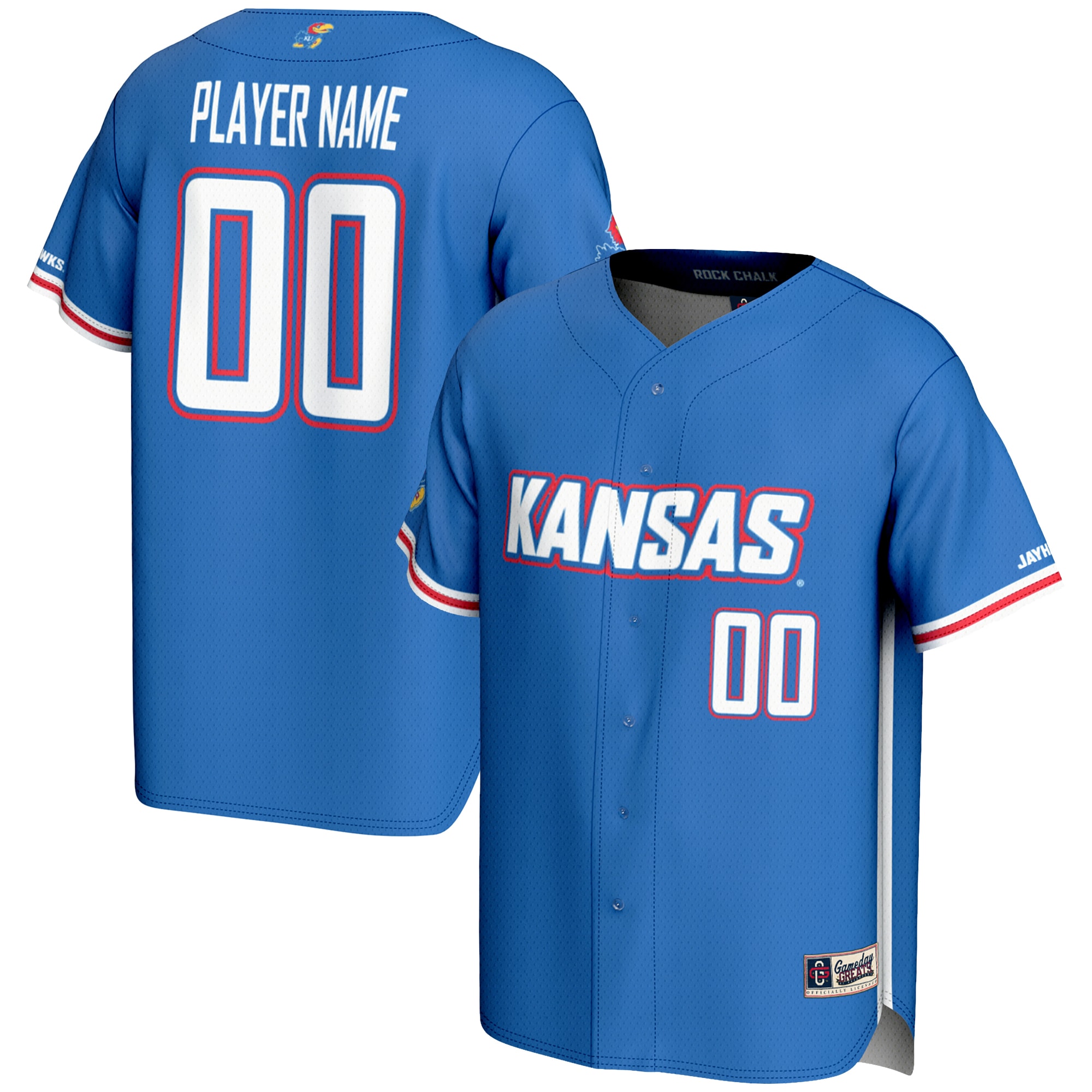 [DDG] Women's Kansas Jayhawks GameDay Greats NIL Pick-A-Player Lightweight Baseball Jersey - Royal