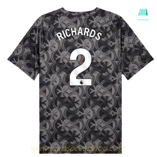 2025-2026 Man City Warm Up Jersey (Black) (Richards 2)