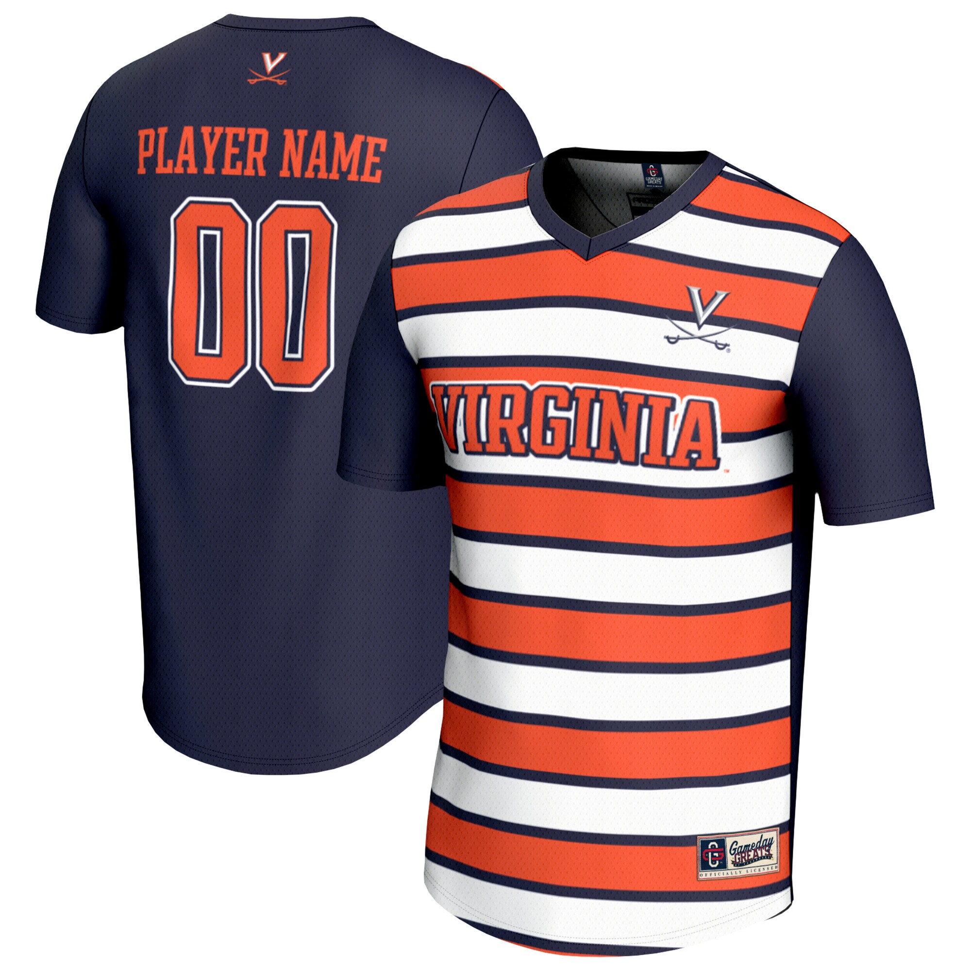 [LK] Virginia Cavaliers GameDay Greats Youth Collegiate Men's Soccer NIL Pick-A-Player Fashion Jersey - Navy/Orange