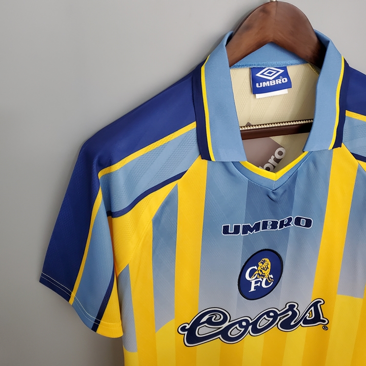 95-97 CHELSEA RETRO AWAY YELLOW SOCCER SHIRT JERSEY - Official