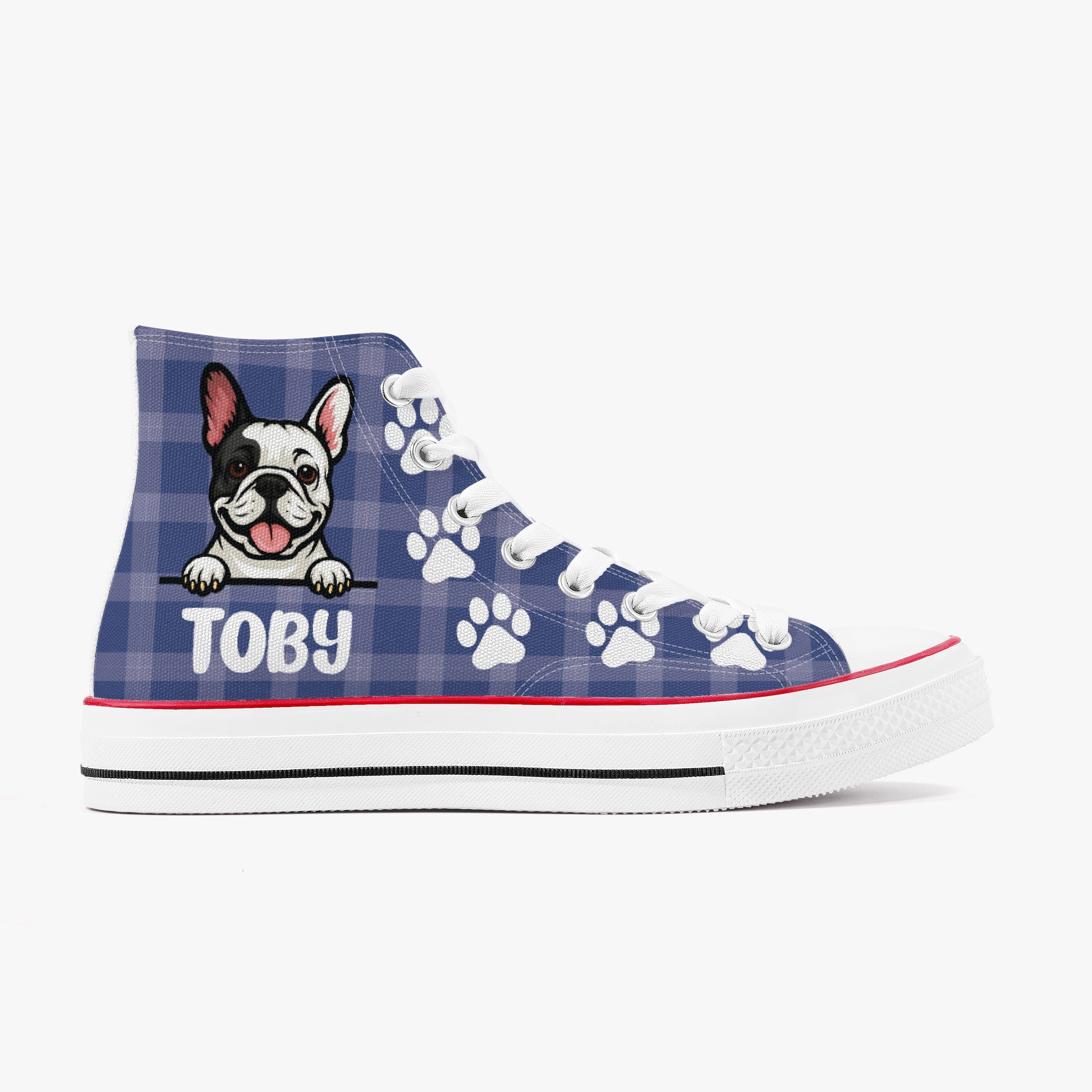 French Bulldog Nina Personalized High Top Canvas Shoes Cozy Paw Wear