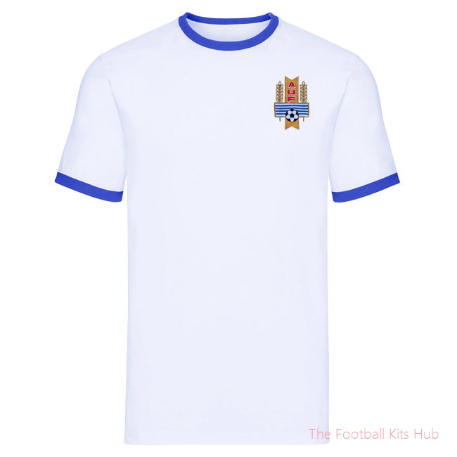 Uruguay National Team Embroidered Ringer Tee (White)