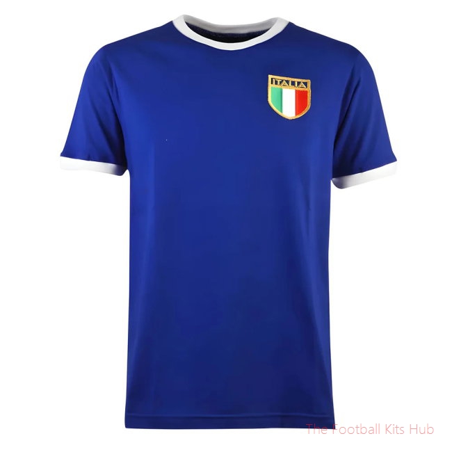 Italy Rugby T-Shirt - Royal/White Ringer