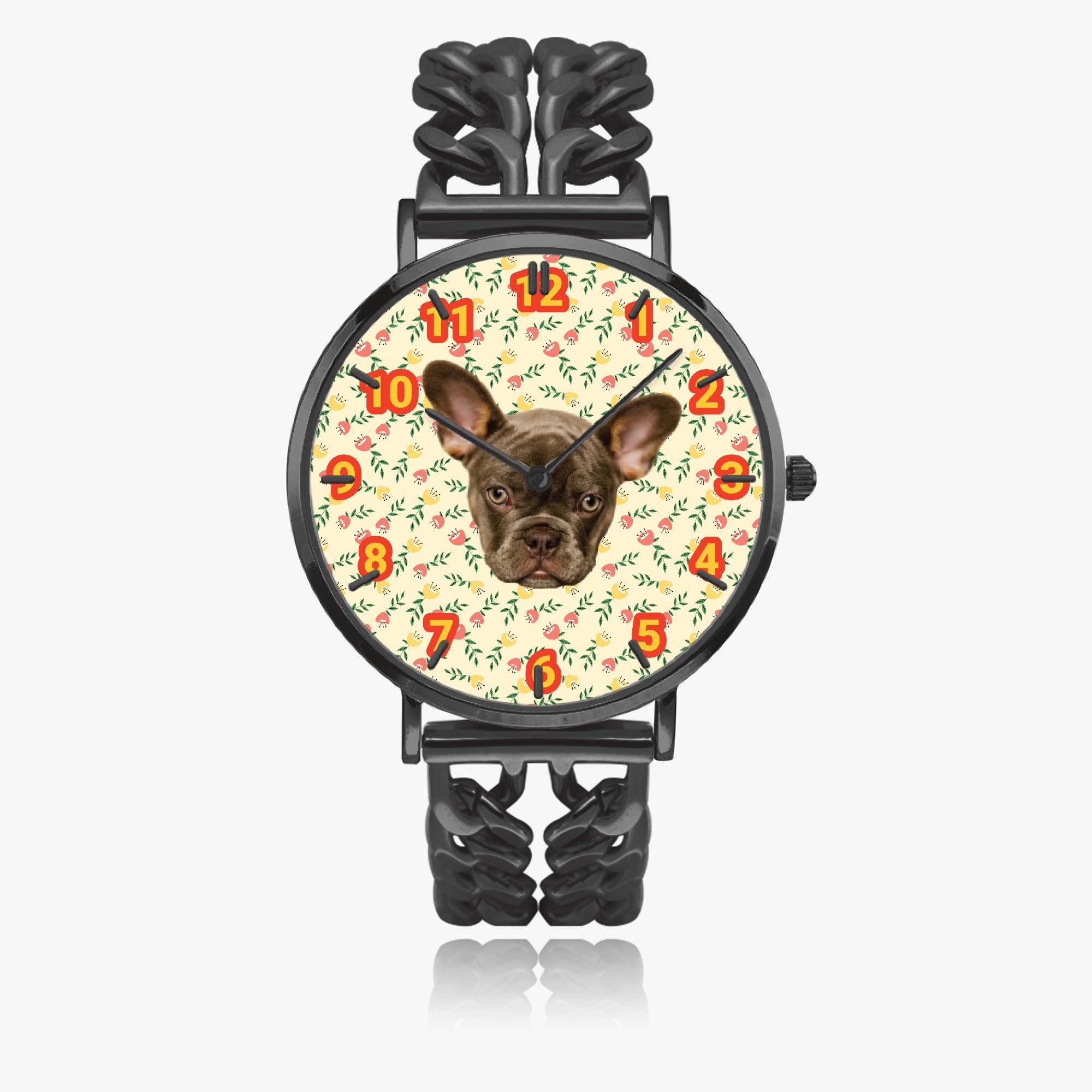 Premium Claud - Personalized Chic Hollow Strap Watch For Frenchie Lov...