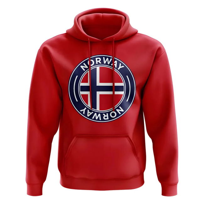 Norway Football Badge Hoodie (Red) Premium Authentic Worldcup