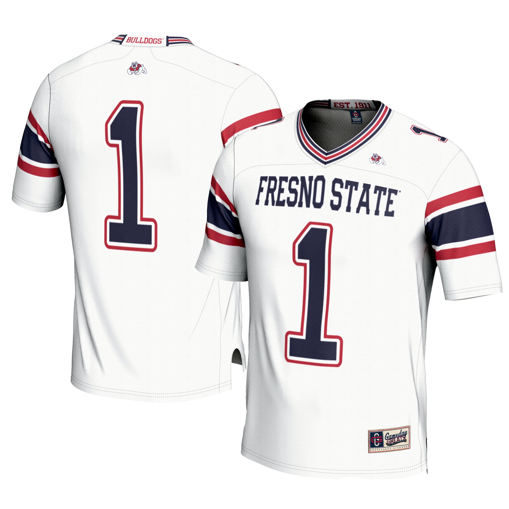 #1 Fresno State Bulldogs GameDay Greats Football Jersey - C White