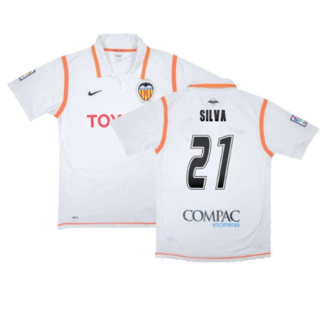 Best-Selling Valencia 2007-08 Home Shirt ((Excellent) S) (Silva 21)
