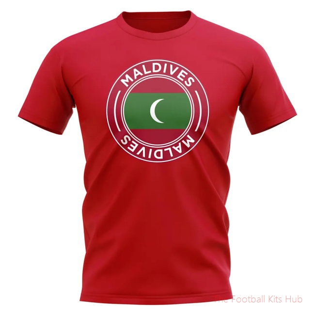 Maldives Football Badge T-Shirt (Red)