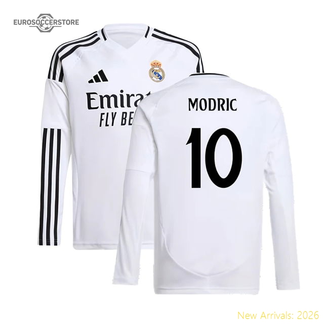 Durable Kids Football Team Modric Jersey 2024-2025 Stretchy