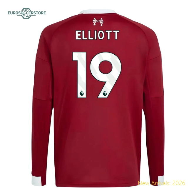2025-2026 Liverpool Long Sleeve Home Shirt (Kids) (Elliott 19)