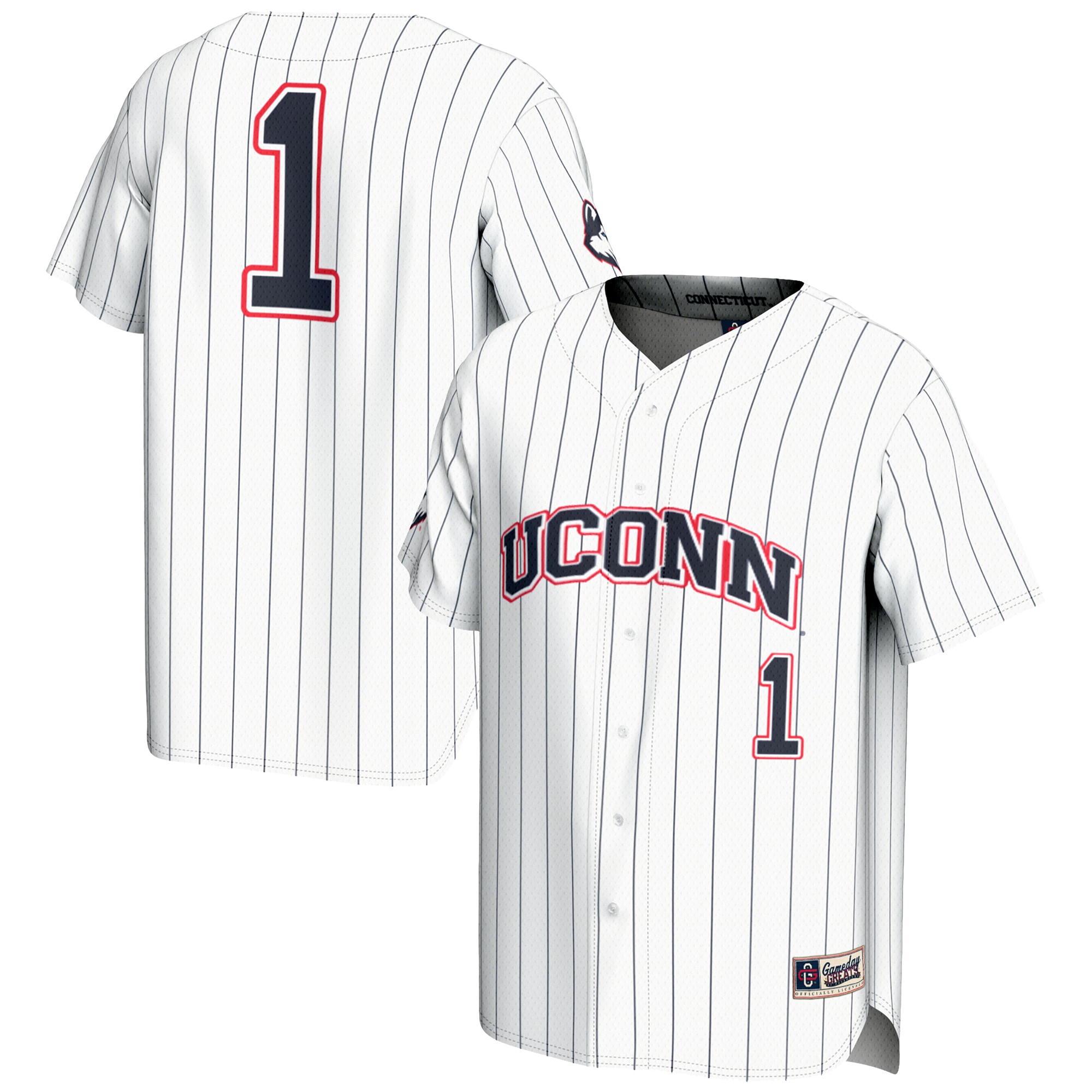 [NJP] UConn Huskies GameDay Greats Lightweight Baseball Jersey - White