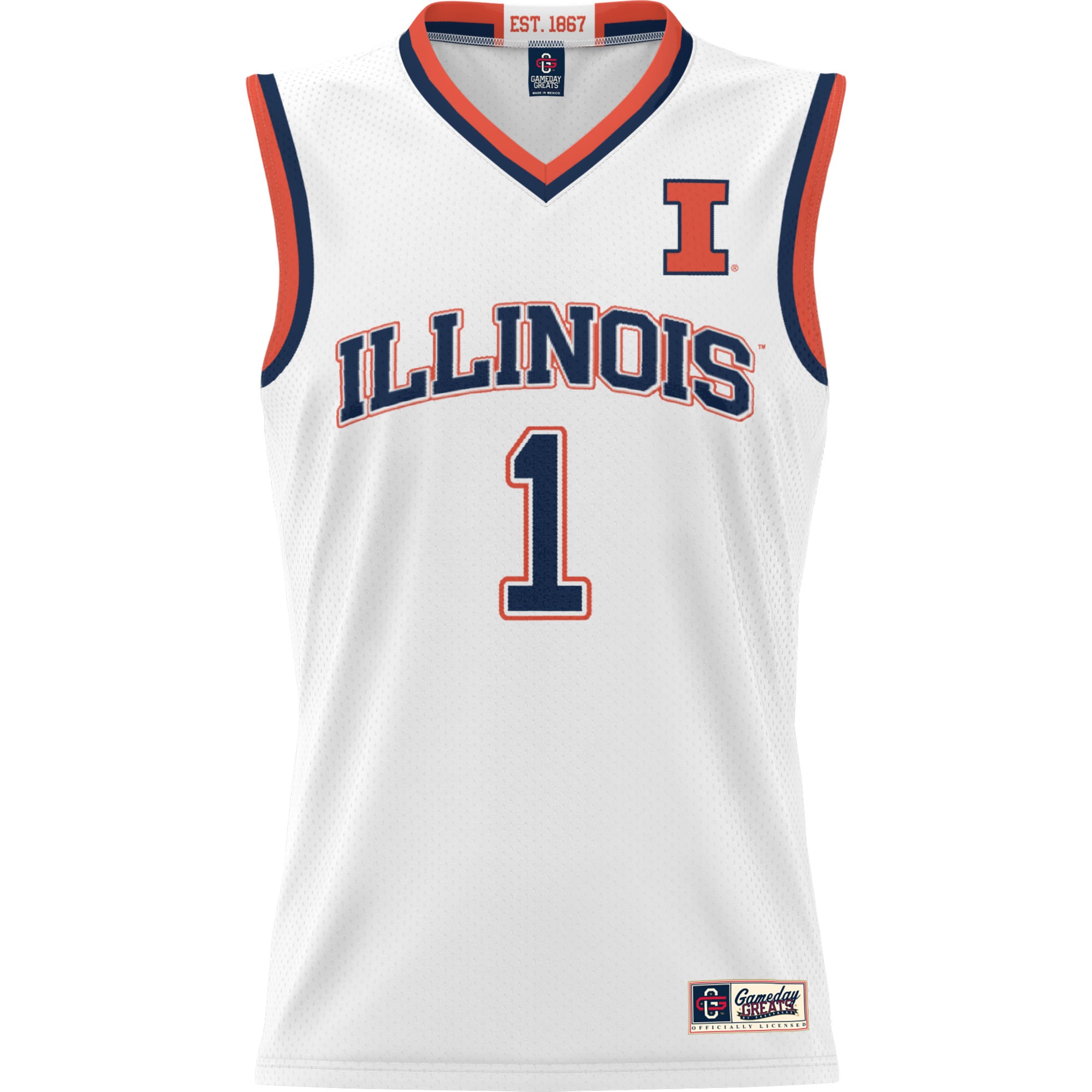 [NJP] Illinois Fighting Illini GameDay Greats Youth Lightweight Basketball Jersey - White