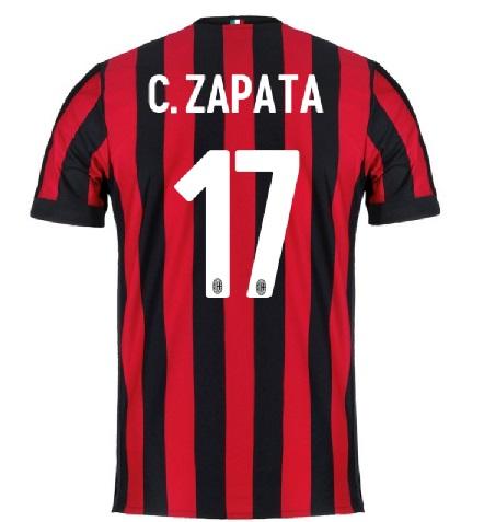 AC Milan Home 201718 CZapata 17 Shirt - Official Replica 9759