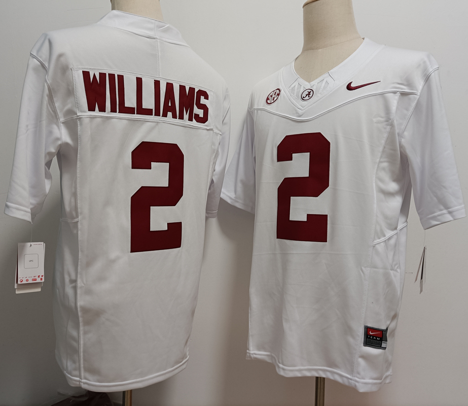 Men's Bama Crimson Tide White 2024 official licensed Ryan Williams #2