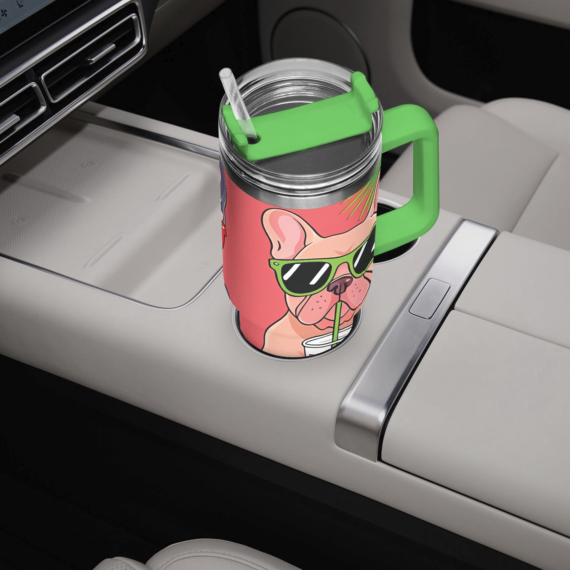 Kevin - Bulldog Car Tumbler Cup Outdoor Use | Safe For Paws