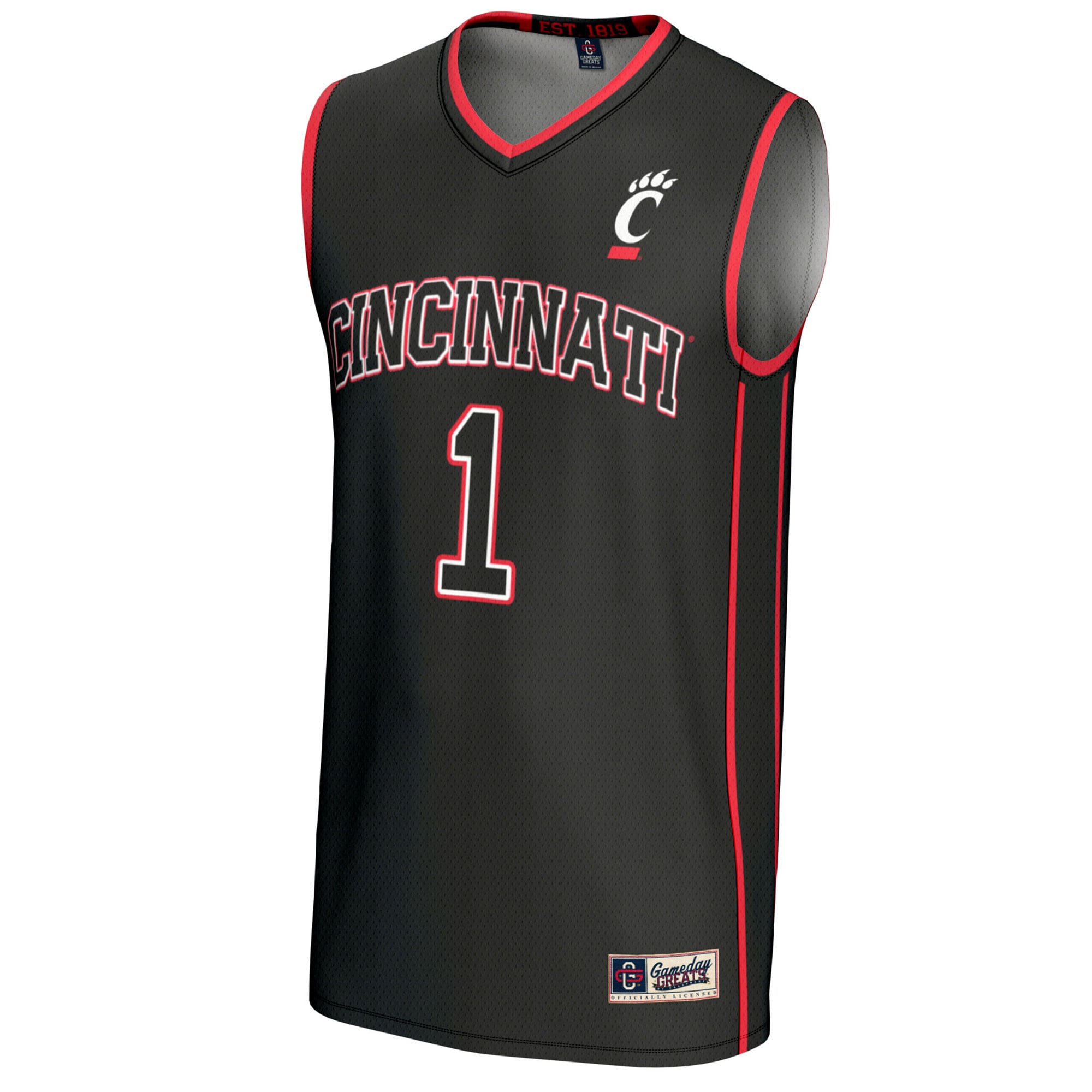 [NJP] Cincinnati Bearcats GameDay Greats Unisex Lightweight Basketball Fashion Jersey - Black