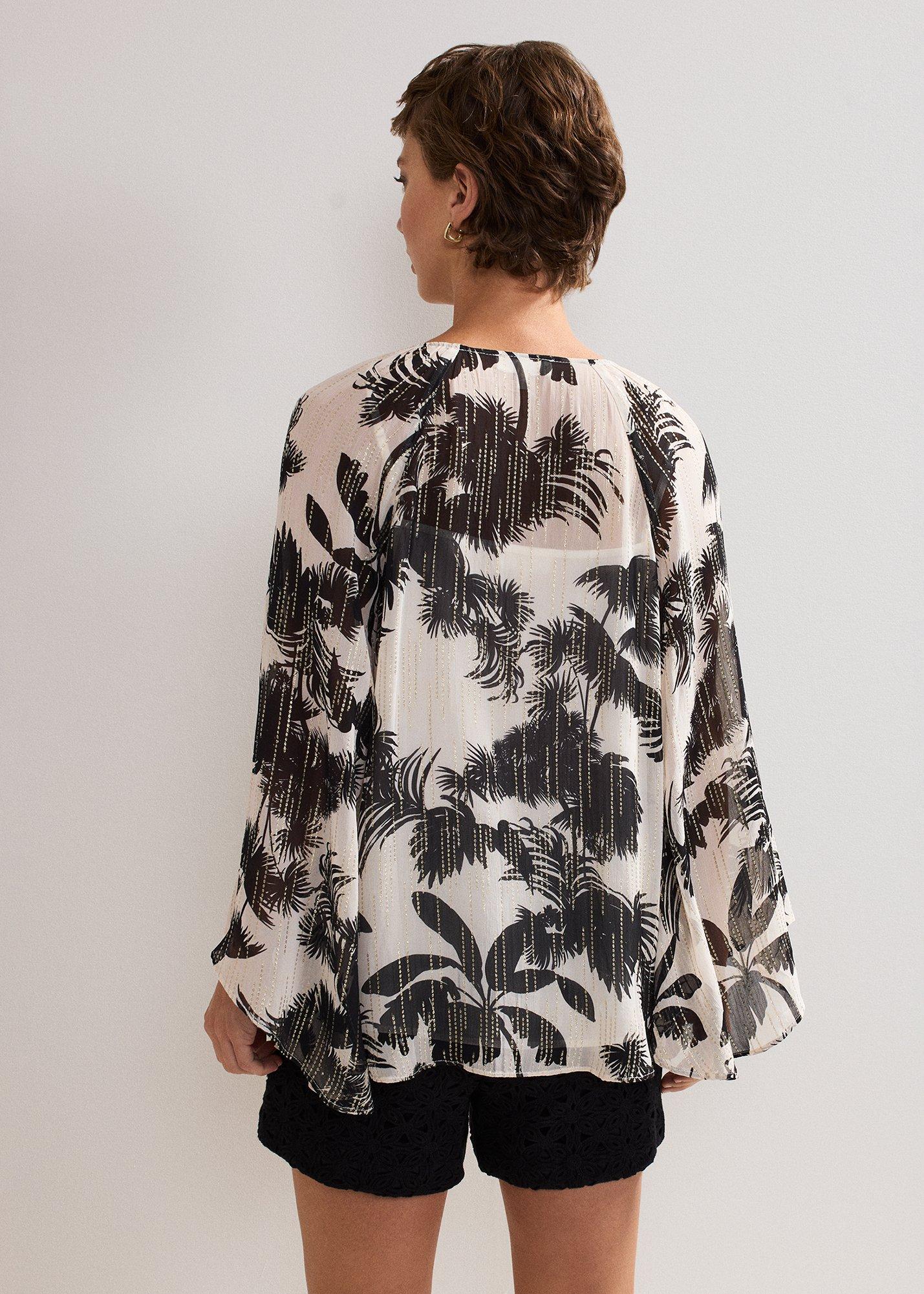 Simi Palm Print Filcoupe Blouse