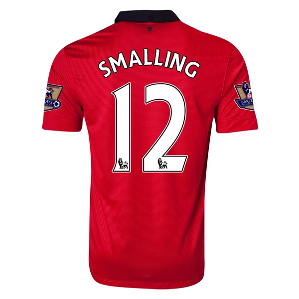 13-14 Manchester United 12 SMALLING Home Jersey Shirt - Official