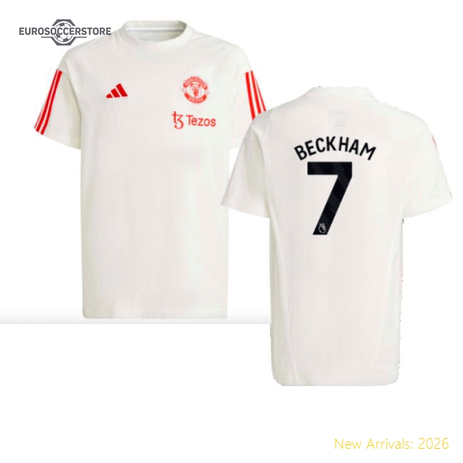 Gentle Man Utd Kids Beckham Jersey 2023-2024 Easy-care Stretchy