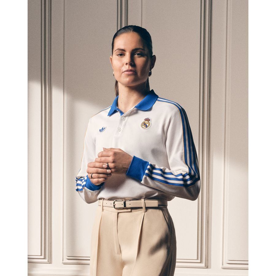 Real Madrid Polo Terrace Icons Pure White/blue Bird Long Sleeves