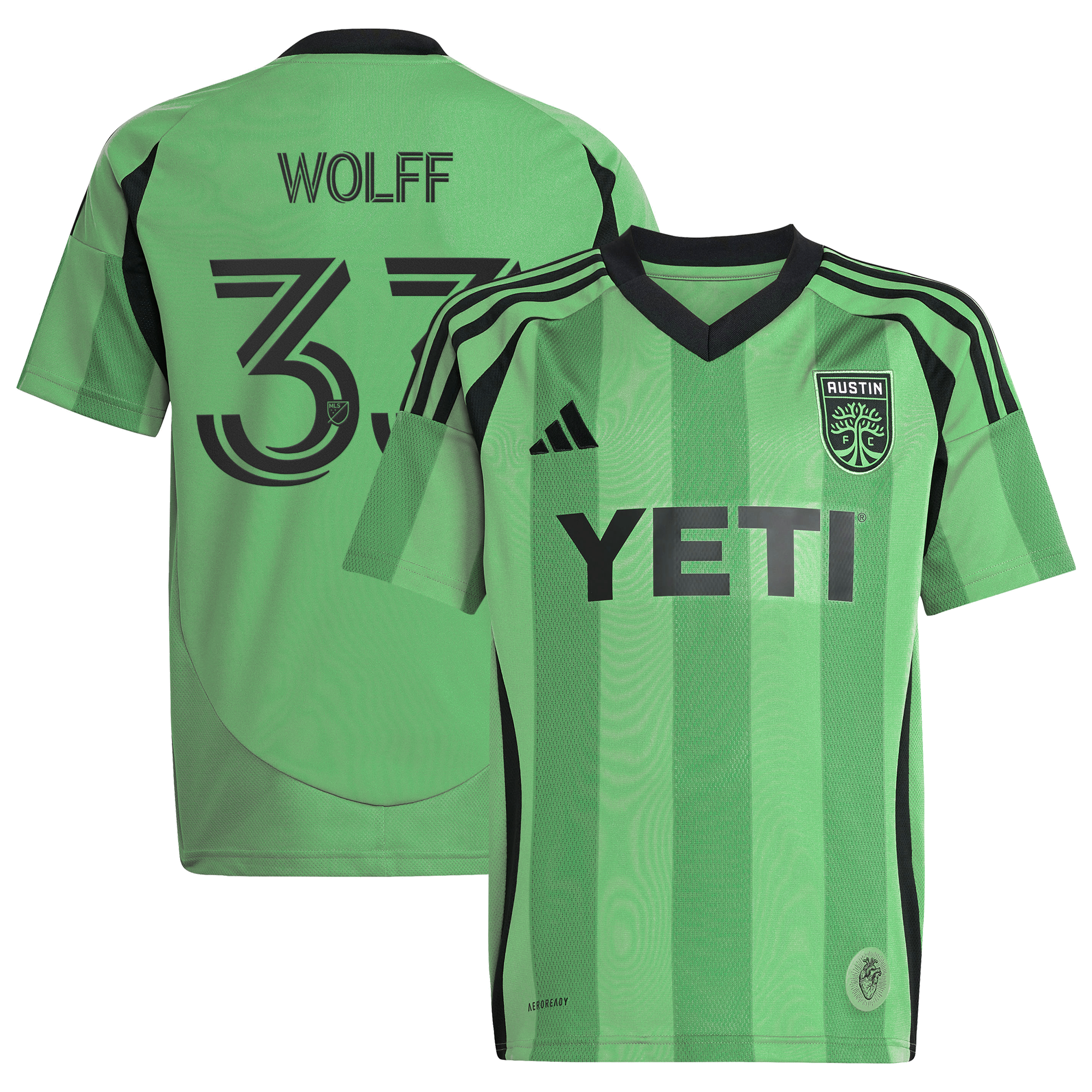 [SJH] Owen Wolff Austin FC Youth 2025 The Heartbeat Kit Replica Jersey - Green