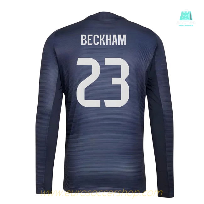 2025-2026 Real Madrid Authentic Long Sleeve Away Shirt (Beckham 23)
