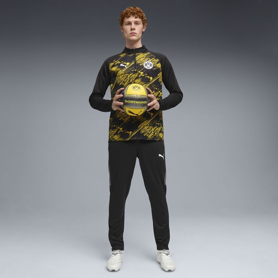 Dortmund Training Shirt Pre Match 1/4 Zip - PUMA Black/Faster Yellow