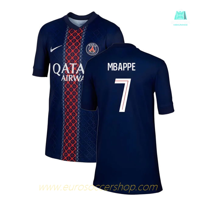 2025-2026 PSG Paris Saint Germain Home Shirt (Kids) (Mbappe 7)