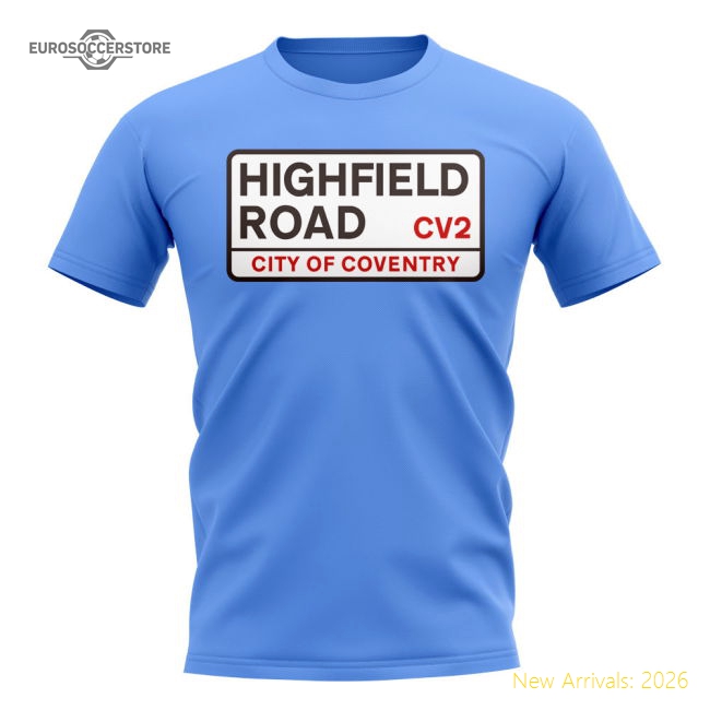 Coventry Highfield Road Street Sign (sky Blue) - Collectors Item