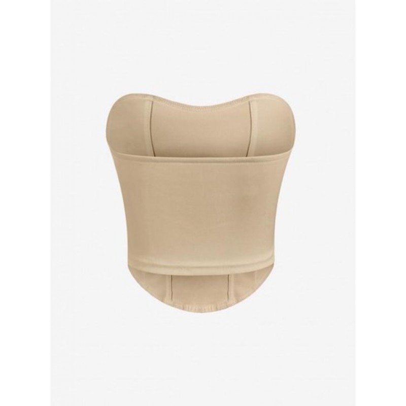 Strapless Mesh Overlay Corset Top HE0109