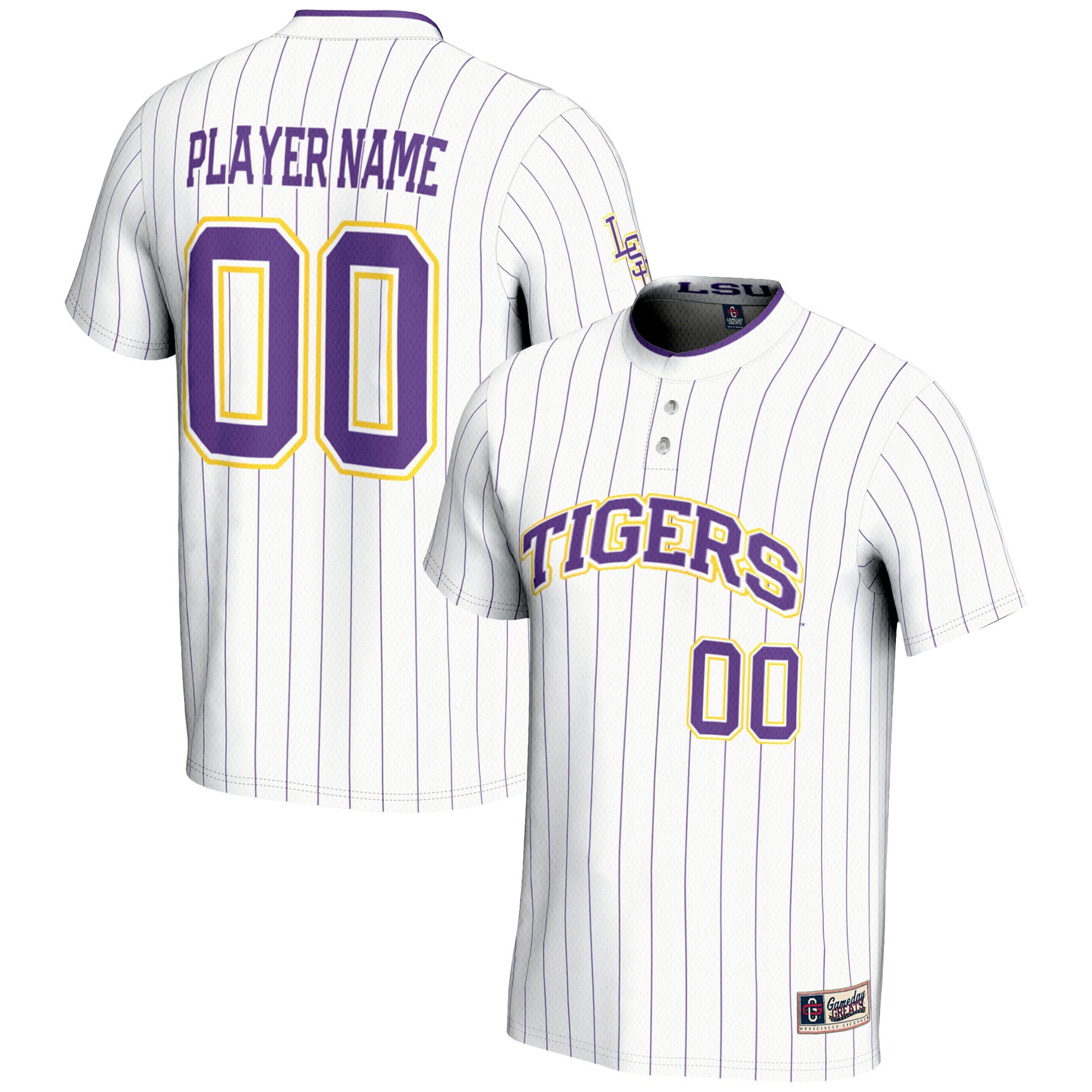LSU Tigers GameDay Greats Youth NIL Pick-A-Player Lightweight Softball Jersey - White