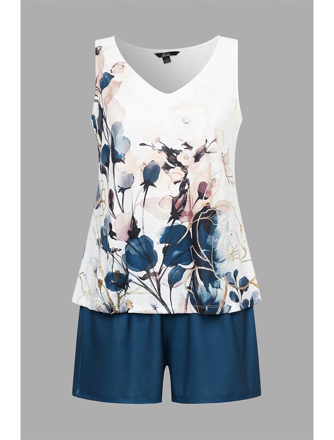 Women's Camis 2 Pieces Outfits Daily Hawaiian Print Sleeveless V Neck Vacation Summer