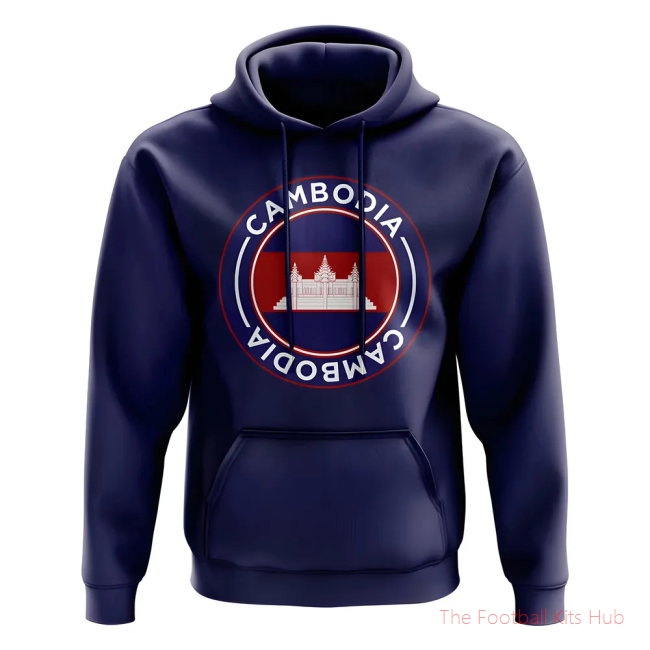 Men Cambodia Football Badge Hoodie (Navy)
