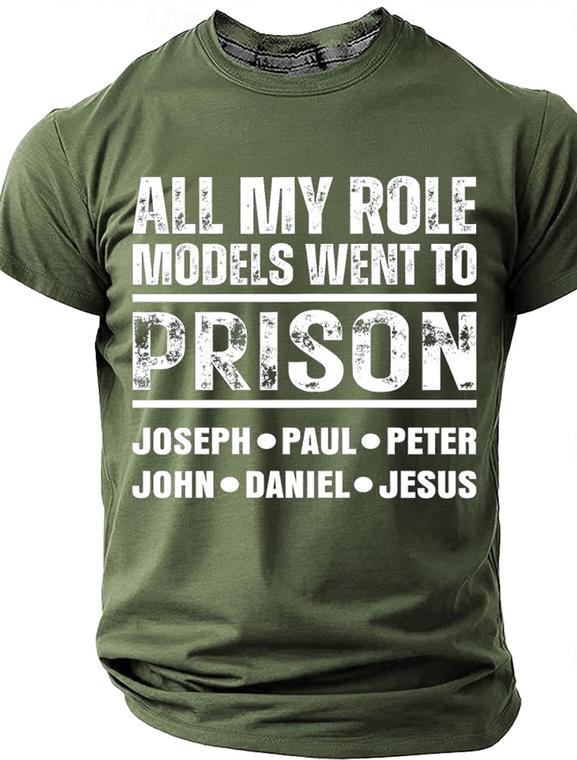 Men's All My Role Models Went To Prison T-Shirt, Funny Christian Bible Tee Gift for Dad