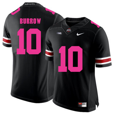 Men's Ohio St Buckeyes Black 2018 premium Joe Burrow #10 game day