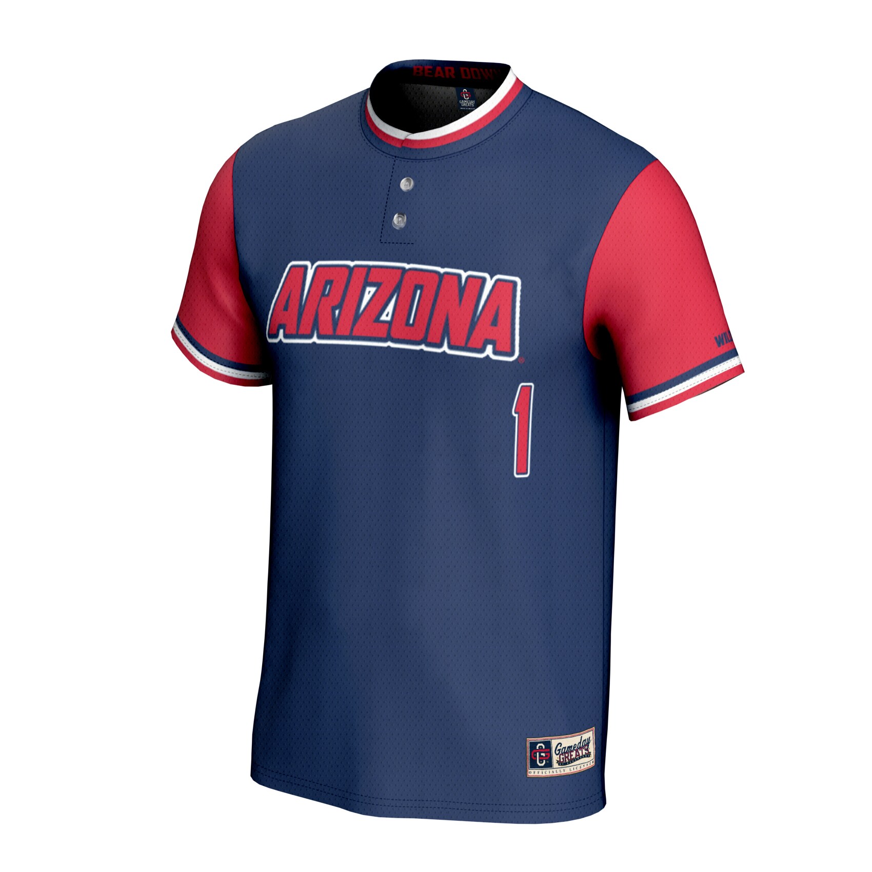 [DDG] Arizona Wildcats GameDay Greats Unisex Lightweight Softball Fashion Jersey - Navy
