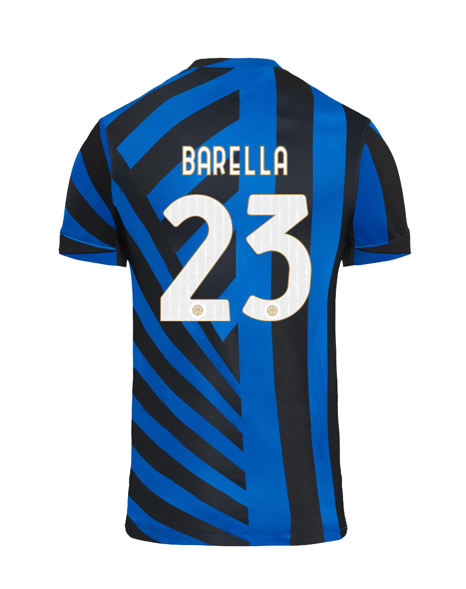 Inter Milan's 24-25 Home Jersey featuring BARELLA 23