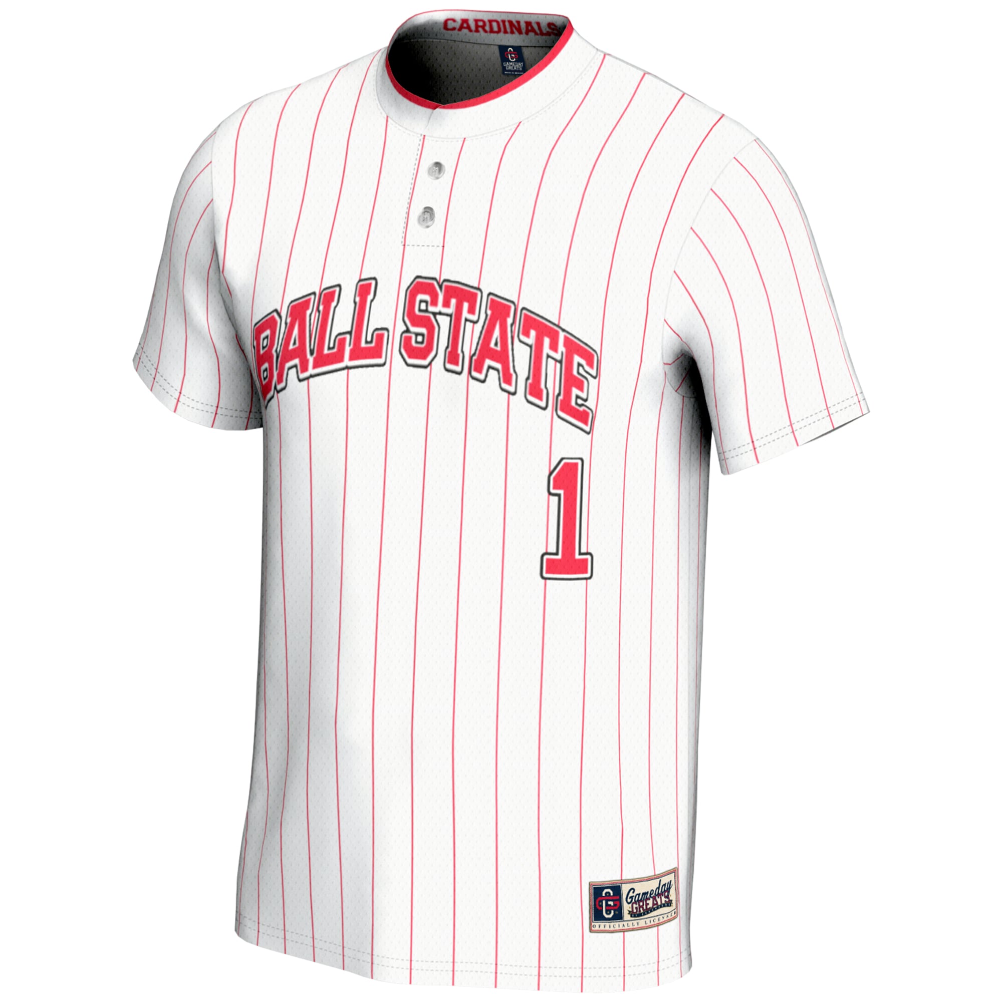 [DDG] Ball State Cardinals GameDay Greats Unisex Lightweight Softball Jersey - White