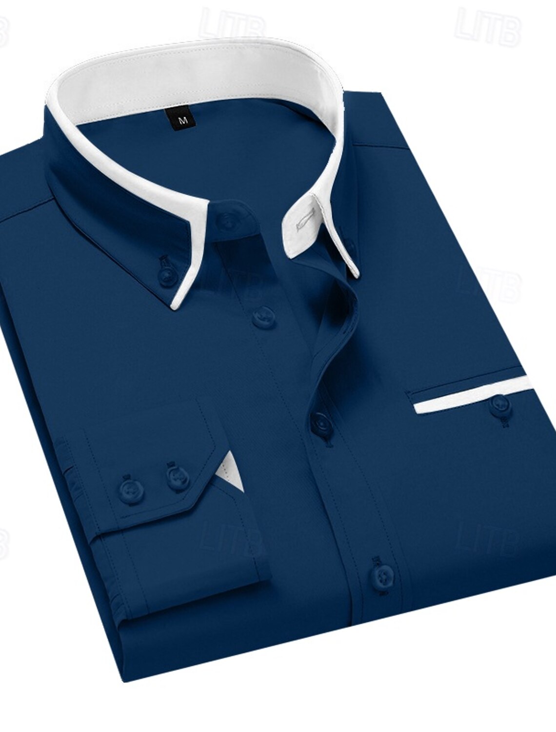 Men's Dress Shirt Button Down Collared Non Iron Plain Wedding Work