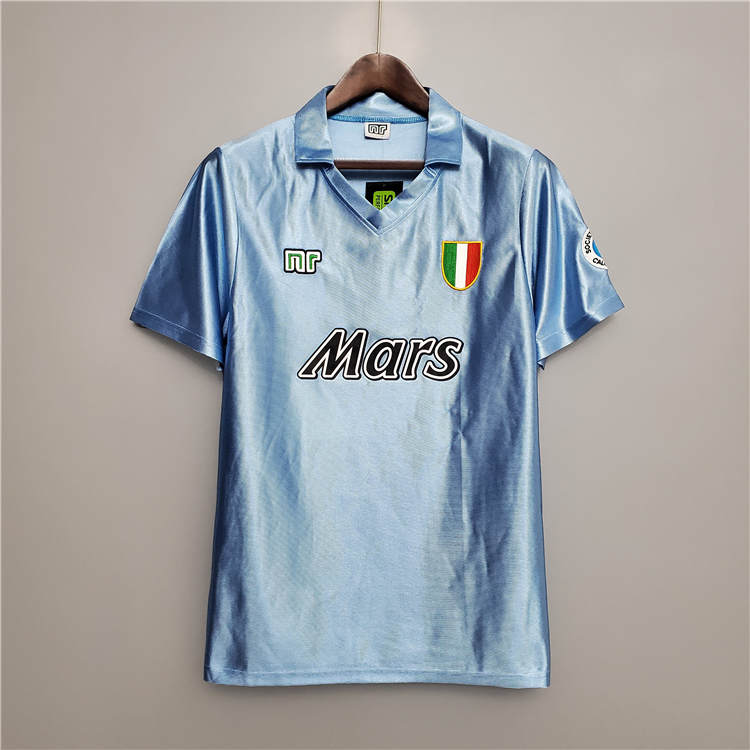 9091 Napoli Retro Football Shirt Home Blue Soccer Shirt - Official