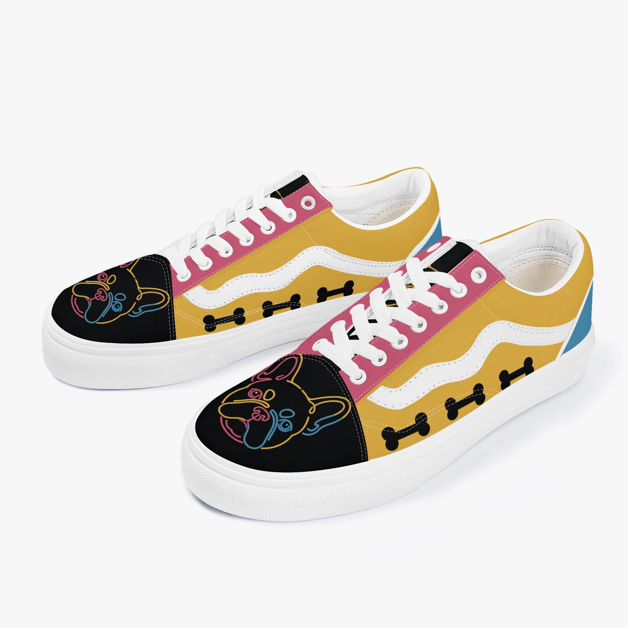 Fashion-Forward Riley - Trendy Low-top Canvas Sneakers for Home Use