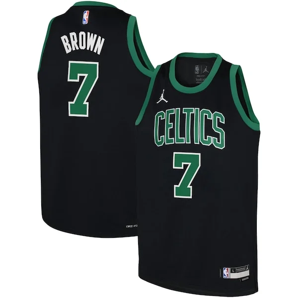 Jaylen Brown BOS Swingman Jersey - high-quality vintage - Black