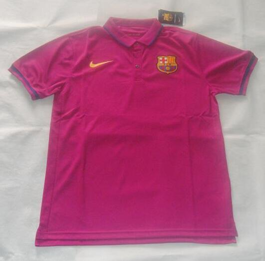 Licensed Match Quality Barca Barcelona Pink Polo 2016-17 Shirt